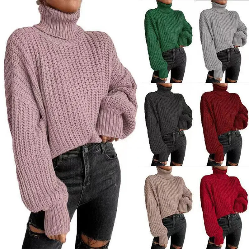 Wenkouban winter outfits women Women's Loose Thread Pilling Knitted Sweater Urban Trend Solid Color round Neck