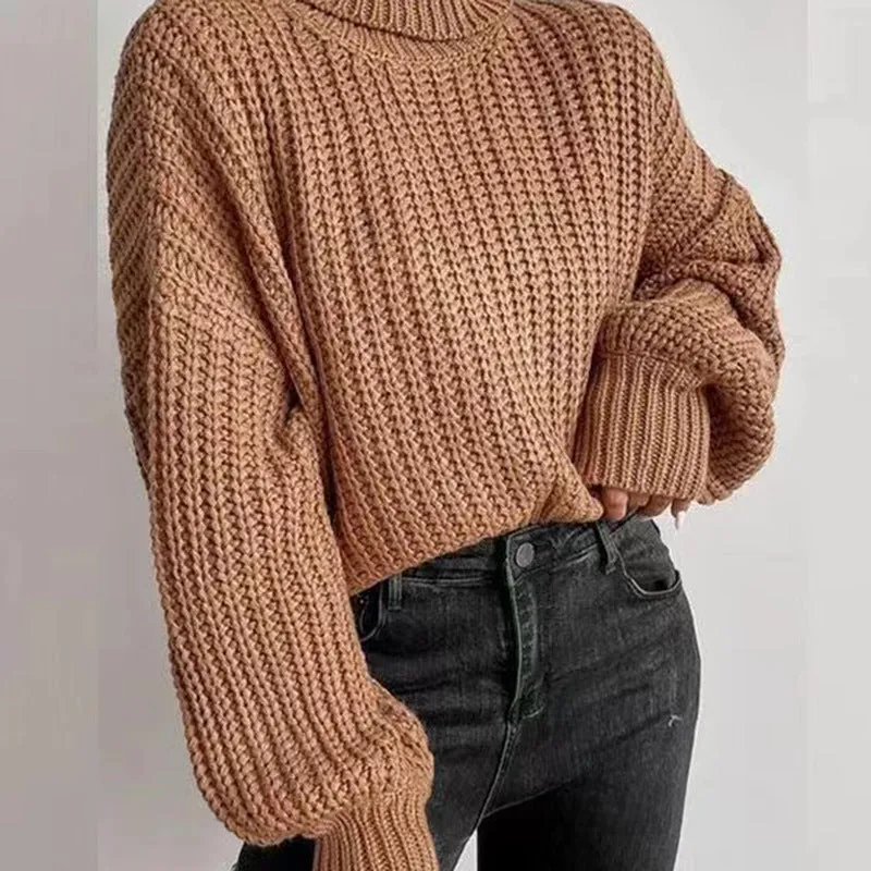 Wenkouban winter outfits women Women's Loose Thread Pilling Knitted Sweater Urban Trend Solid Color round Neck