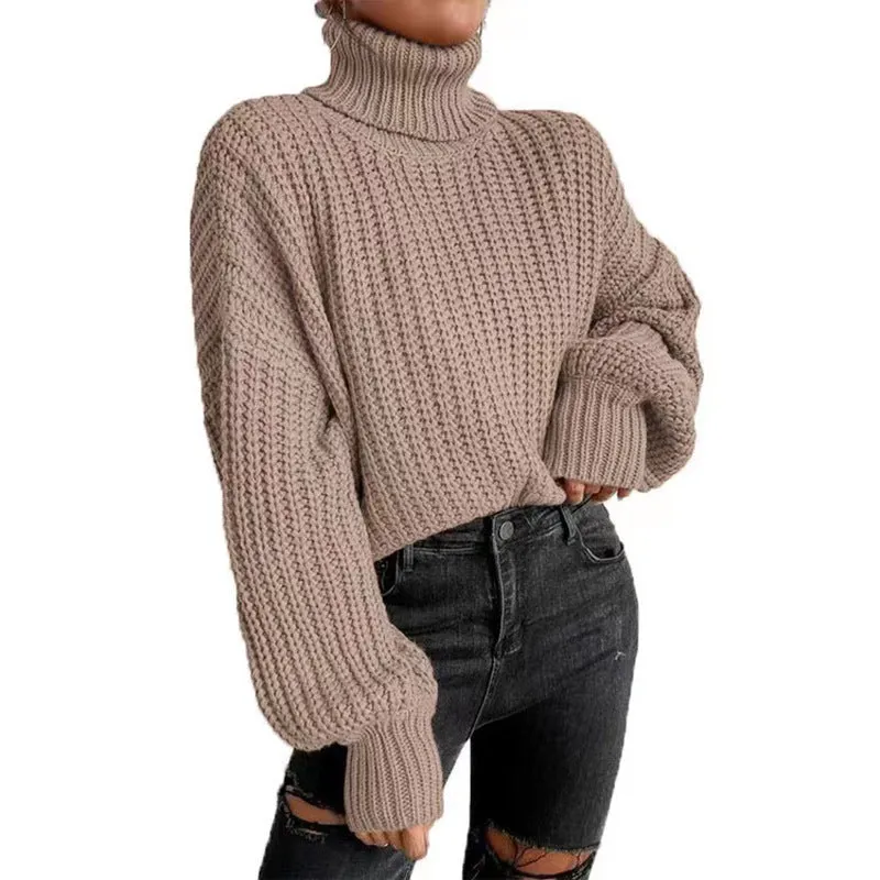 Wenkouban winter outfits women Women's Loose Thread Pilling Knitted Sweater Urban Trend Solid Color round Neck