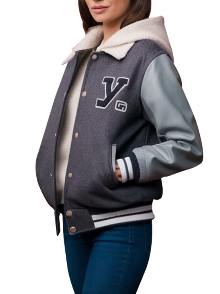 Women's Shearling-Collared Varsity Jacket