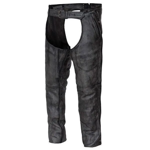 Xelement BXU7205 Urban Armor 'Vintage' Unisex Grey Leather Chaps