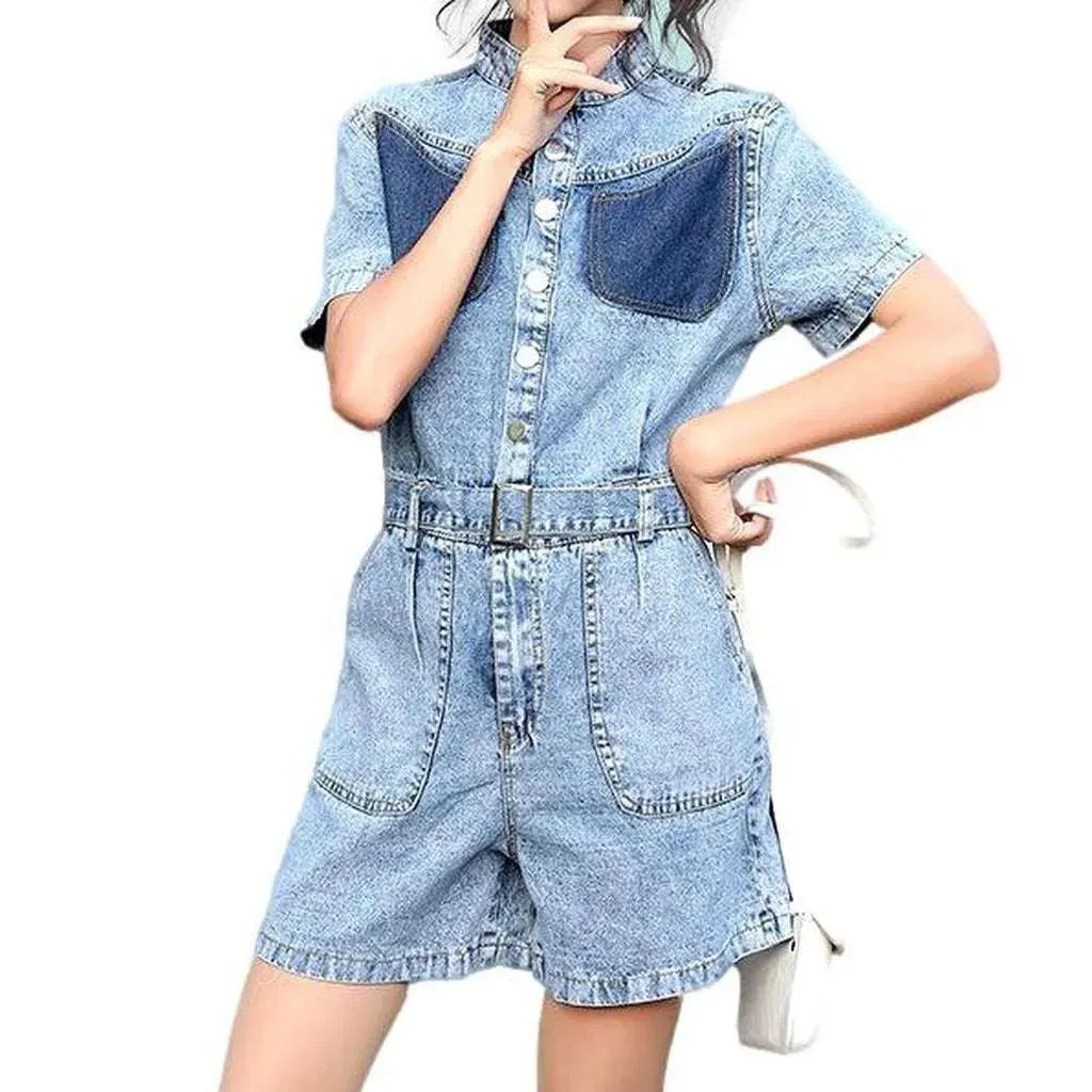 Y2k women's loose jean romper