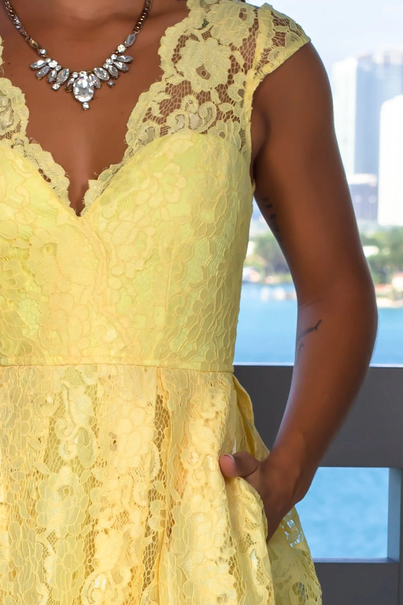 Yellow Lace Maxi Dress